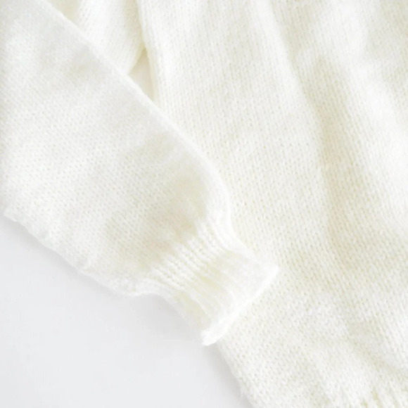 Vintage Handmade Cream Knit Cowichan Fair Isle Icelandic Fisherman Sweater S - Picture 8 of 12